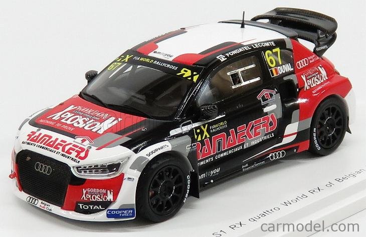 Miniature Audi S1 1/43 Spark EKS RX Quattro No.1 Red Bull Rallye-Cross Hockenheim 2017 M.Ekström