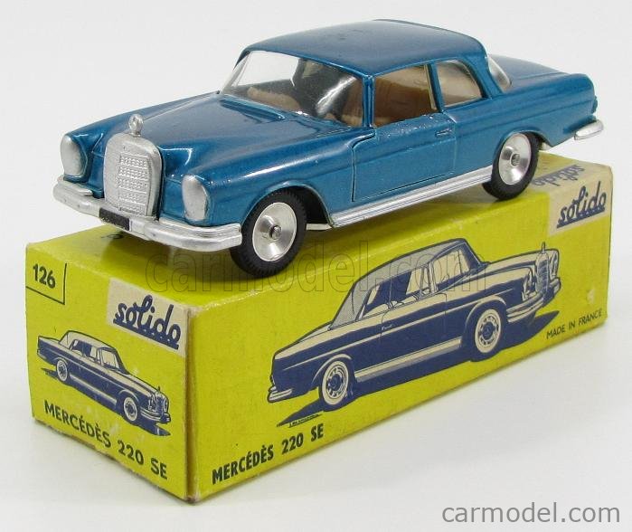 ミニカー SOLIDO REF 126 MERCEDES 220SE SOLIDO 126 Masstab: 1/43 | MERCEDES BENZ 220 SE BLUE MET