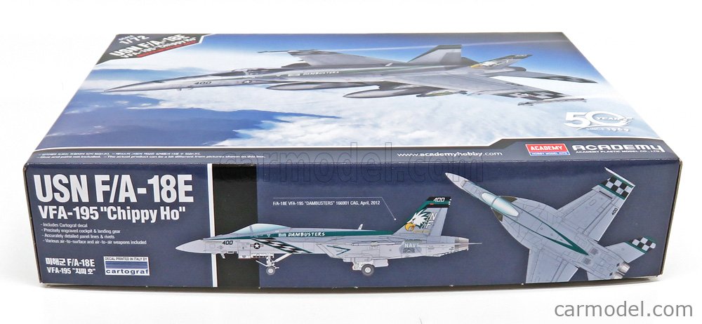 ACADEMY AC12565-KIT Scala 1/72  FIGHTER USN F/A-18E VFA-195 CHIPPY HO USA AIR-FORCE FIGHTER-BOMBER - CACCIA BOMBARDIERE 2012 MILITARY