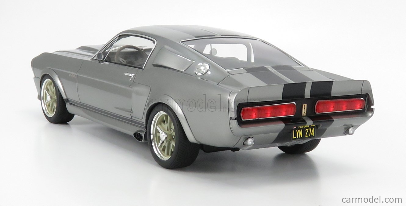 GREENLIGHT 12102 Scale 1/12  FORD USA MUSTANG SHELBY GT500E 1967 - ELEANOR - FUORI IN 60 SECONDI - GONE IN SIXTY SECONDS GREY MET BLACK