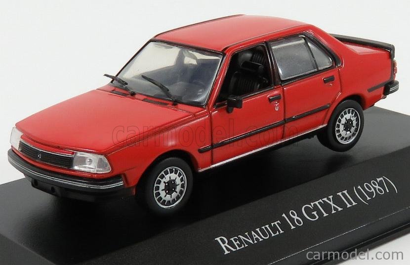 DISPLAY CASE K8 Supreme Models RENAULT 18 GTX II MODEL CAR 1987 RED 1:43 SCALE IXO SALOON