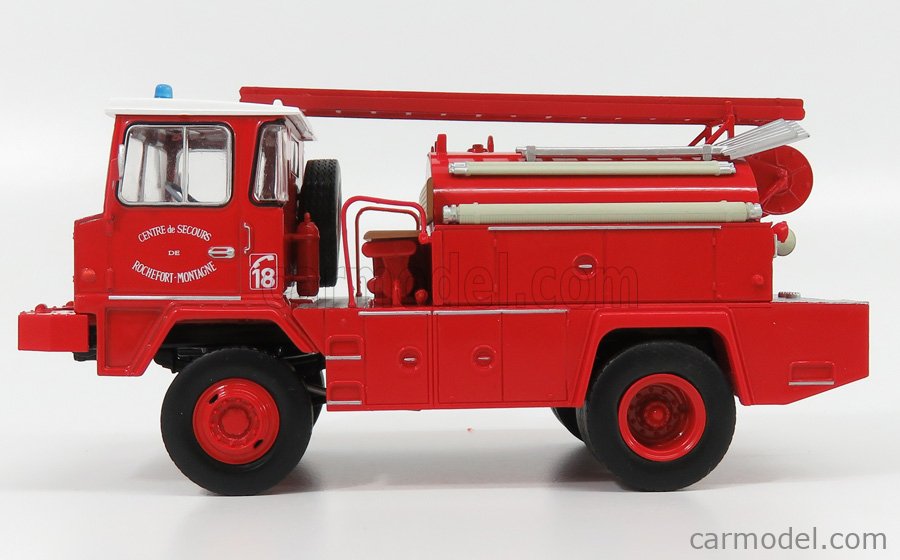 Miniature Solido 1/55 - Berliet Camiva 4x4 Pompier - Rouge - Réf. 354