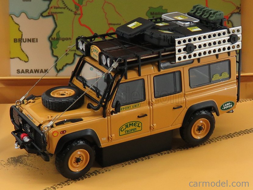 ALMOST-REAL 1/18 LAND ROVER DEFENDER 110 SUPPORT UNIT RALLY CAMEL 