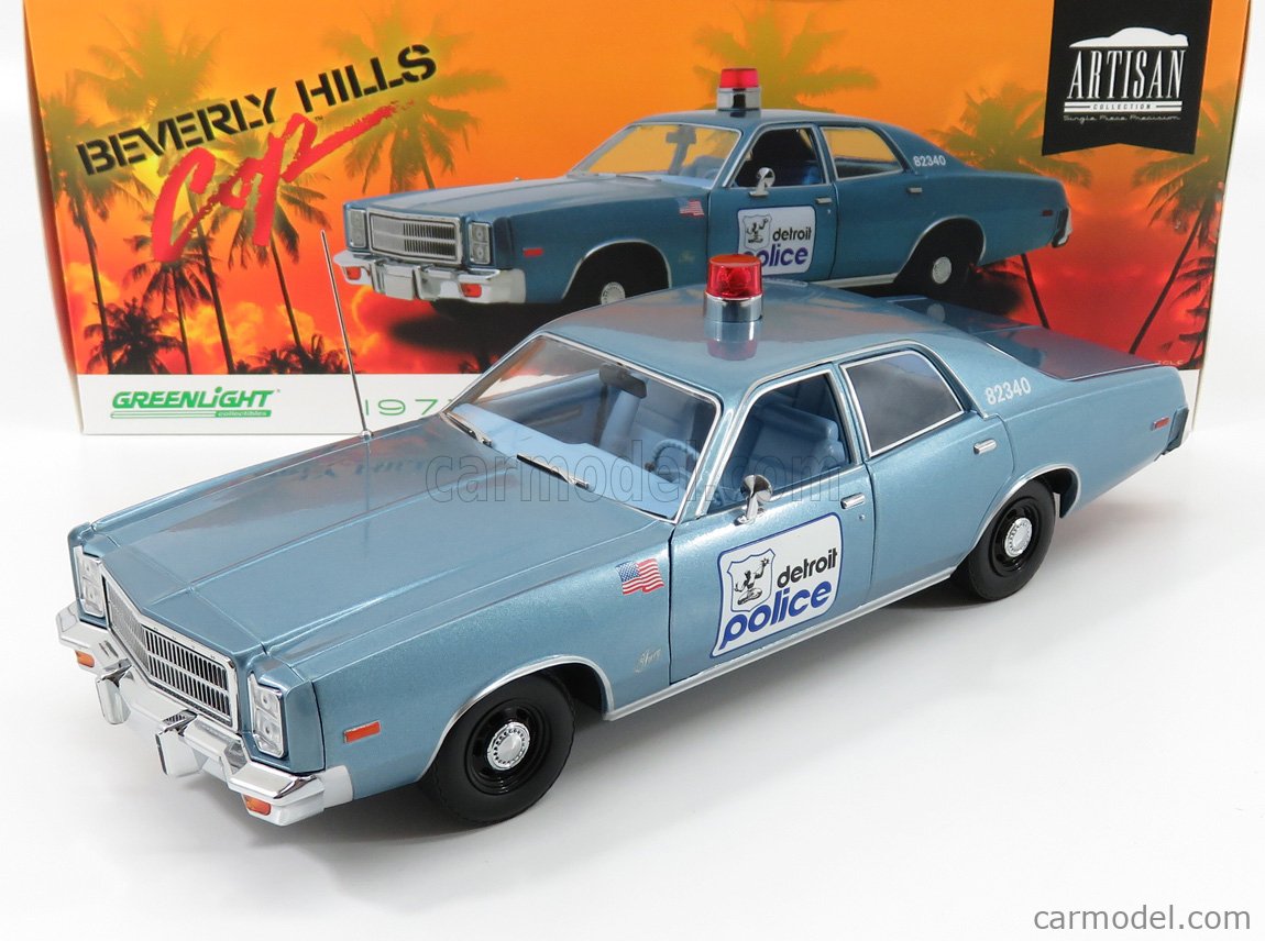Greenlight 1977 Plymouth Fury Detroit Police 1/18 Beverly Hills Cop Movie 19069 for sale online