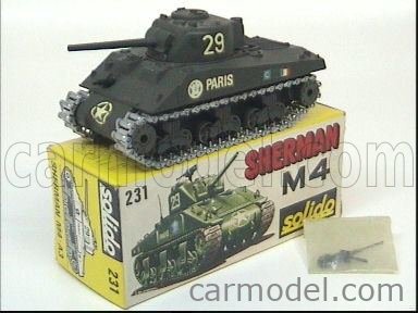 SOLIDO 231 Scale 1/55 | TANK SHERMAN M4 MILITARY GREEN