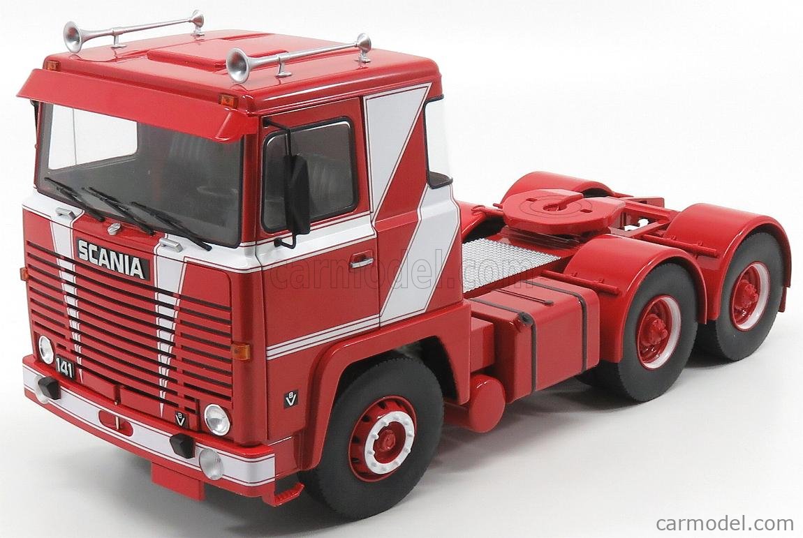 ROAD-KINGS RK180014 Echelle 1/18  SCANIA LBT 141 TRACTOR TRUCK 3-ASSI 1976 RED WHITE