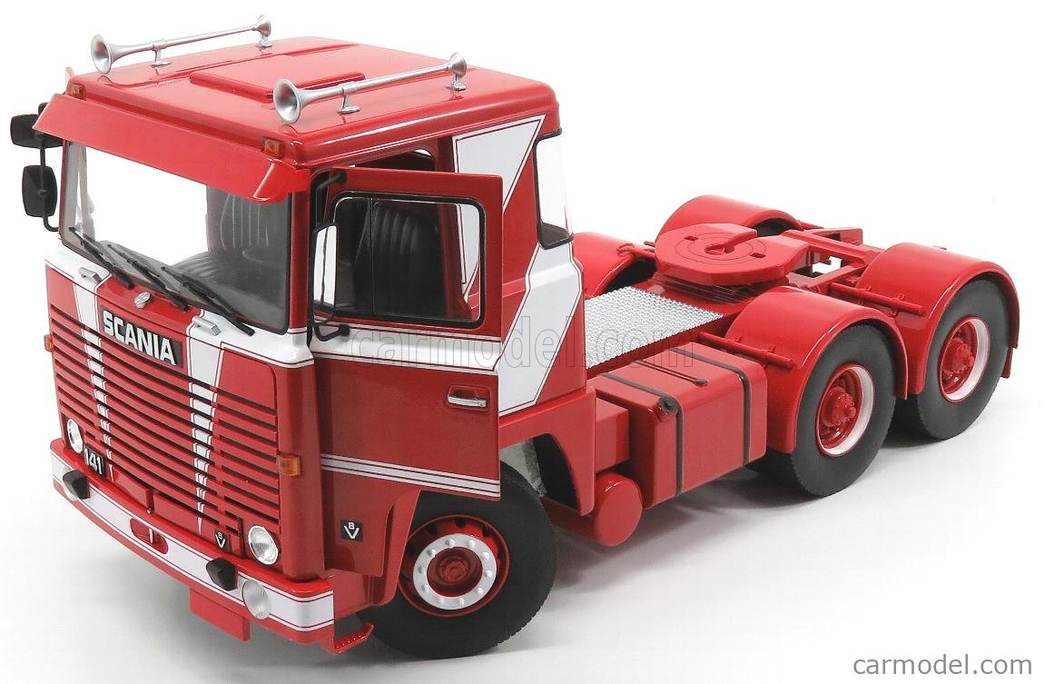 ROAD-KINGS RK180014 Scala 1/18  SCANIA LBT 141 TRACTOR TRUCK 3-ASSI 1976 RED WHITE