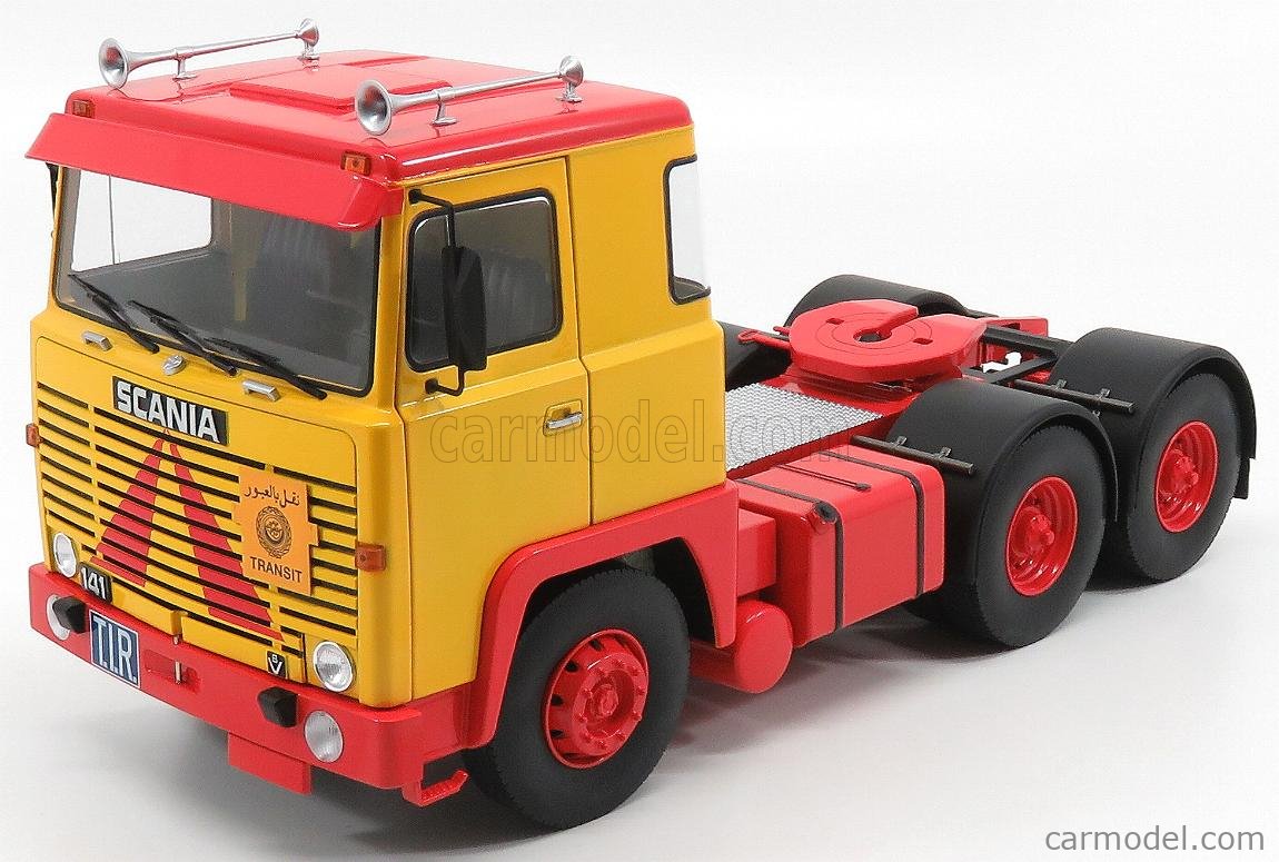 ROAD-KINGS RK180015 Масштаб 1/18  SCANIA LBT 141 TRACTOR TRUCK 3-ASSI 1976 YELLOW RED