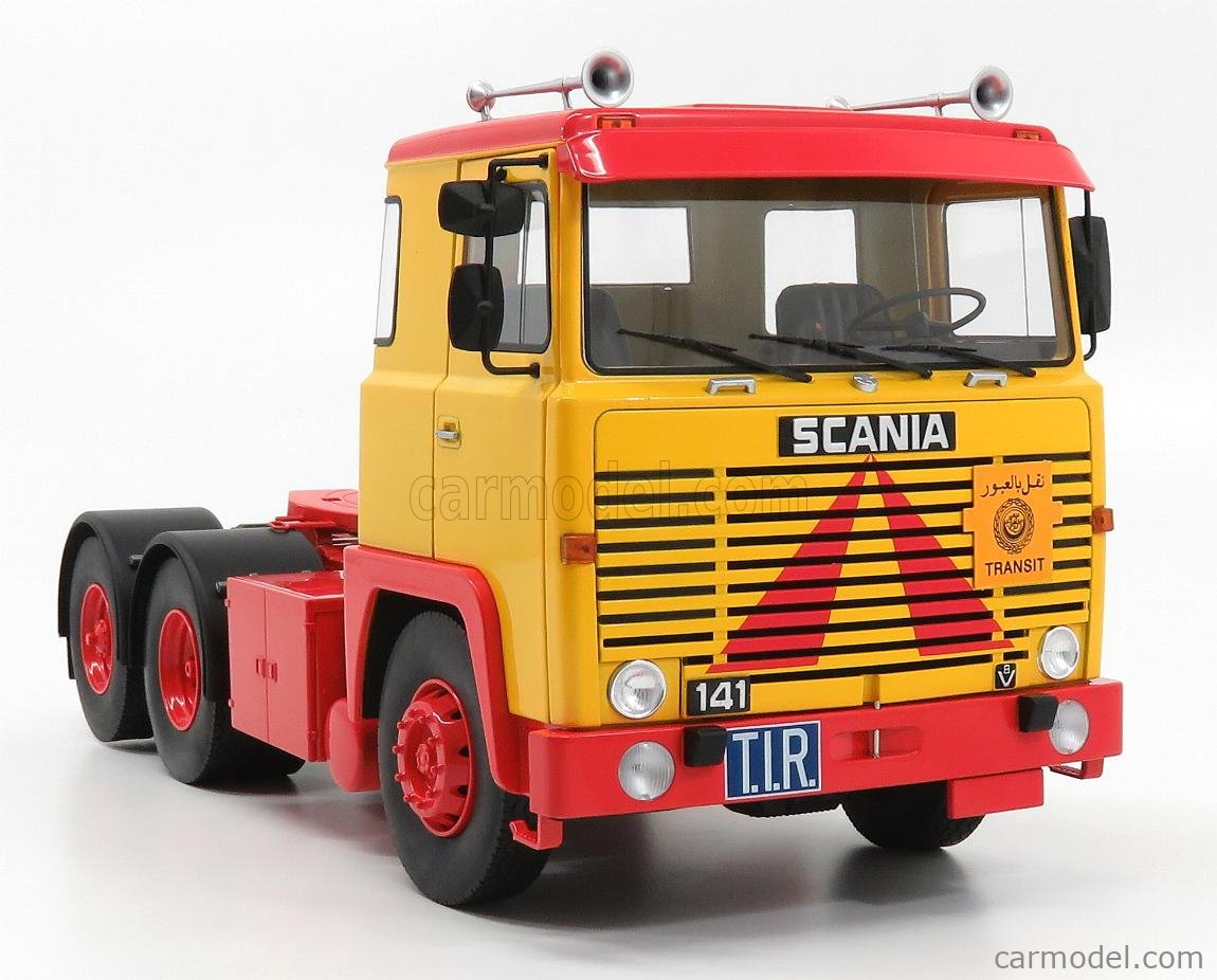 ROAD-KINGS RK180015 Scala 1/18  SCANIA LBT 141 TRACTOR TRUCK 3-ASSI 1976 YELLOW RED