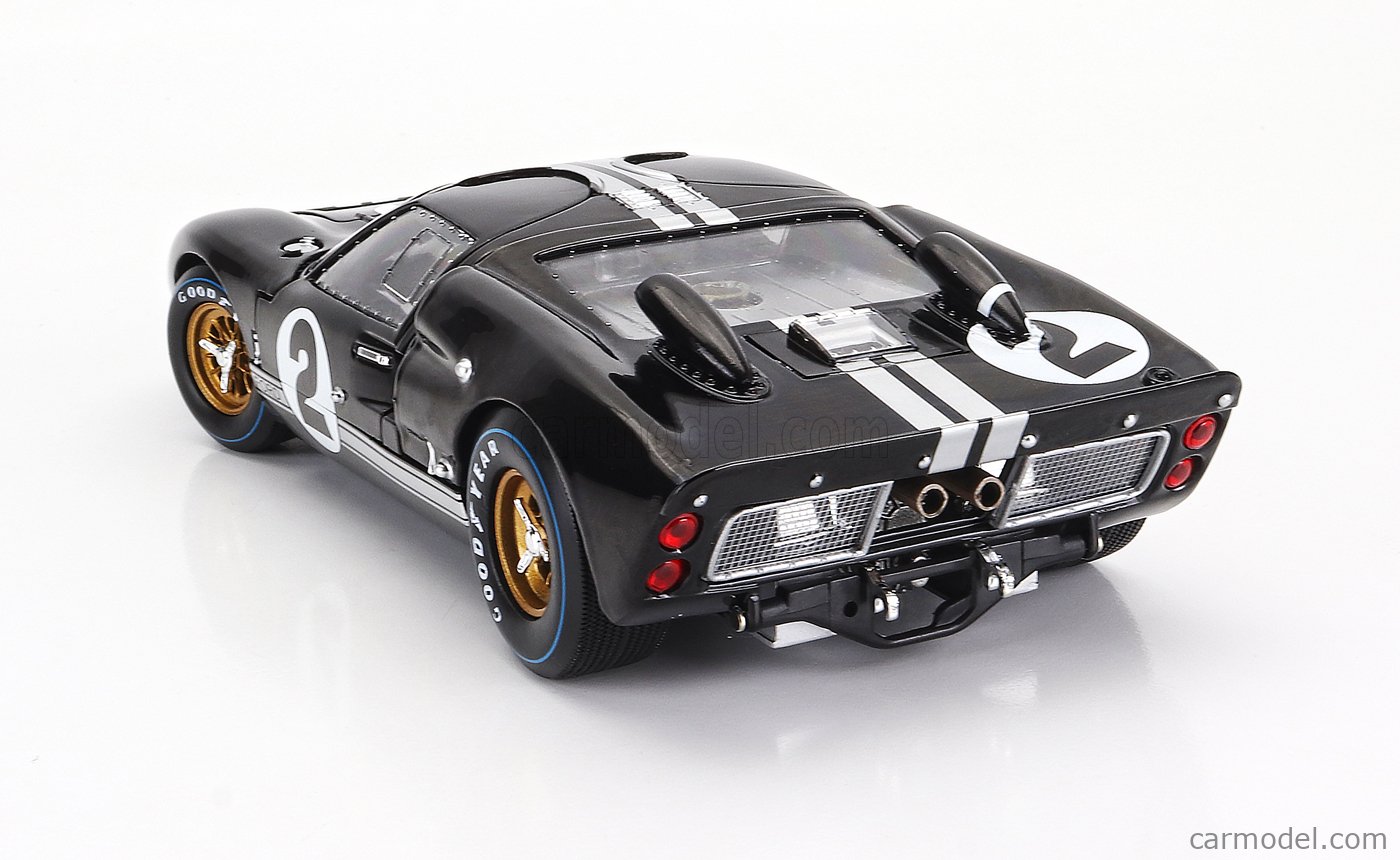 SHELBY-COLLECTIBLES SHELBY408 Scale 1/18 | FORD USA GT40 MKII 7.0L V8 TEAM  SHELBY AMERICAN INC. N 2 WINNER 24h LE MANS 1966 B.McLAREN - C.AMON BLACK  SILVER