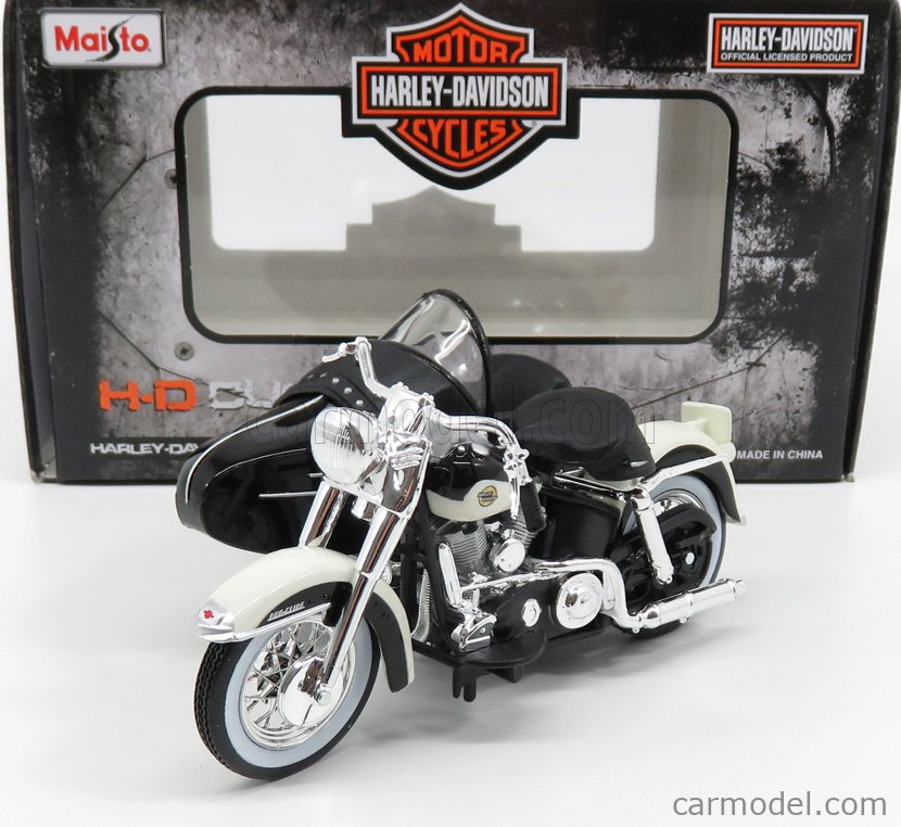 1:18 Harley Davidson 1958 FLH Duo Glide W Side Car Metal Diecast Motorcycle 
