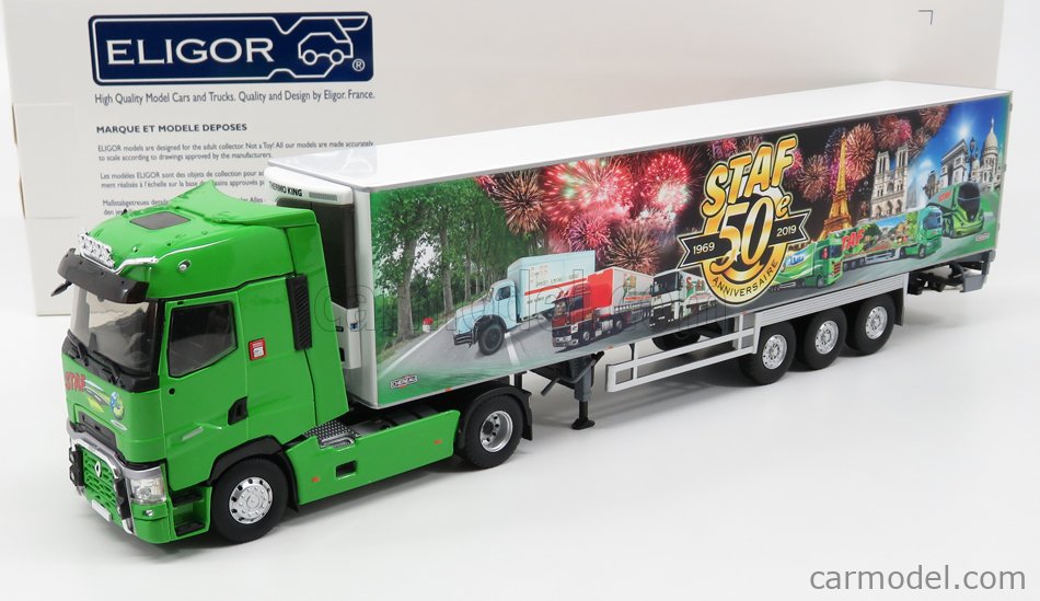 Camion 4x2 RENAULT T520 High et remorque réfrigérante