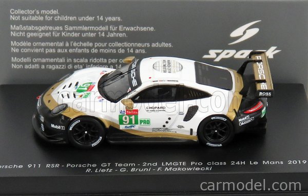 Porsche 911 (991) RSR #91 24h Le Mans 2019 Lietz, Bruni, Makowiecki 1/18