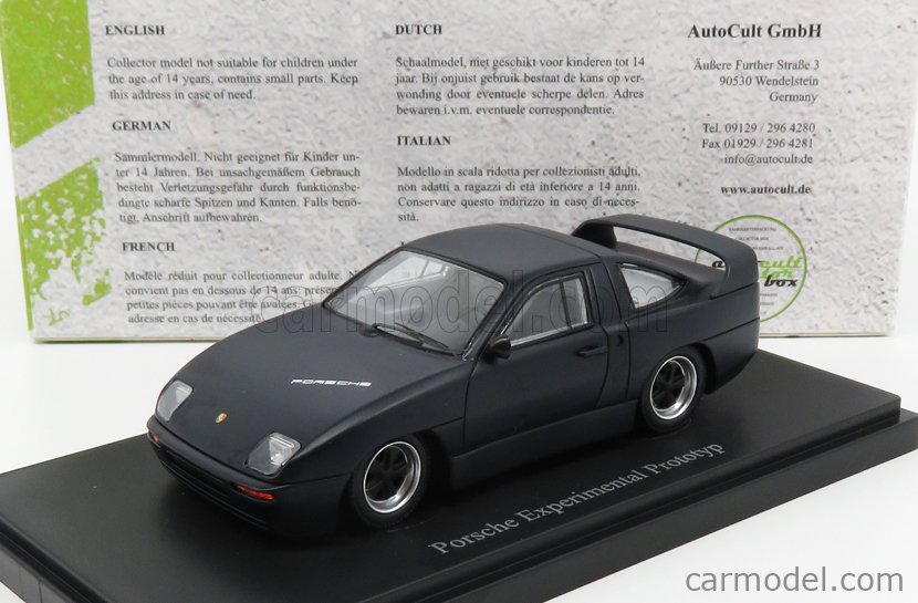 Porsche Experimantal Prototyp noire  Allemagne 1985 1/43 Autocult 43 ATC06035