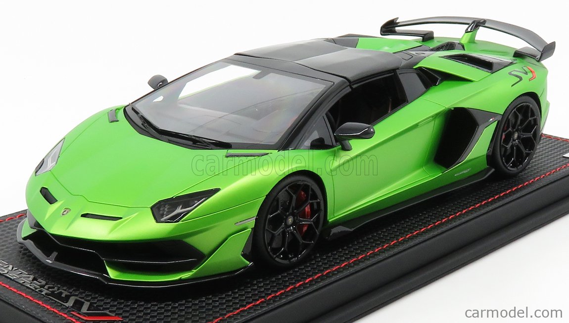 MR-MODELS LAMBO039C Scale 1/18 | LAMBORGHINI AVENTADOR SVJ ROADSTER 2018 -  CON VETRINA - WITH SHOWCASE VERDE ALCHEO - GREEN