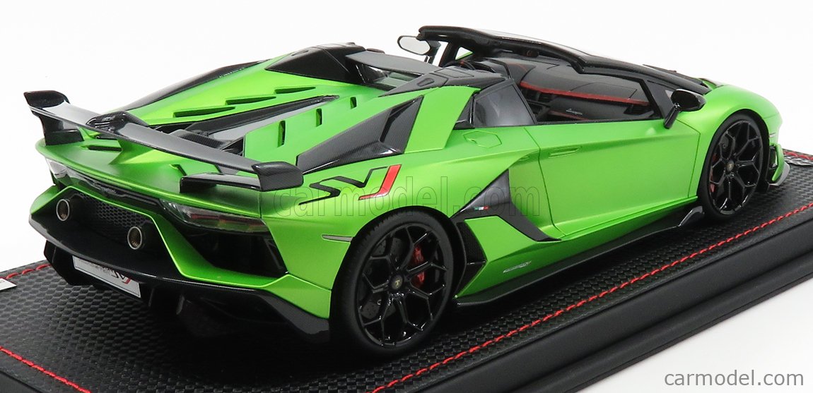 MR-MODELS LAMBO039C Scale 1/18 | LAMBORGHINI AVENTADOR SVJ ROADSTER 2018 -  CON VETRINA - WITH SHOWCASE VERDE ALCHEO - GREEN