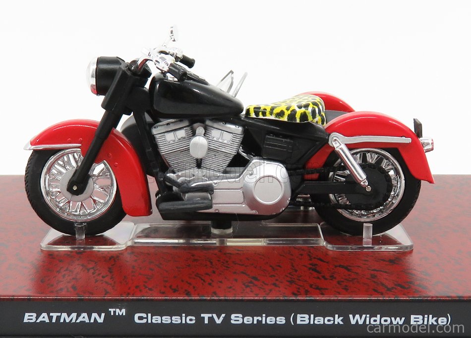 BATMAN AUTOMOBILIA DIECAST 1/22 BLACK WIDOW BIKE/SIDECAR 1966 CLASSIC TV SERIES 