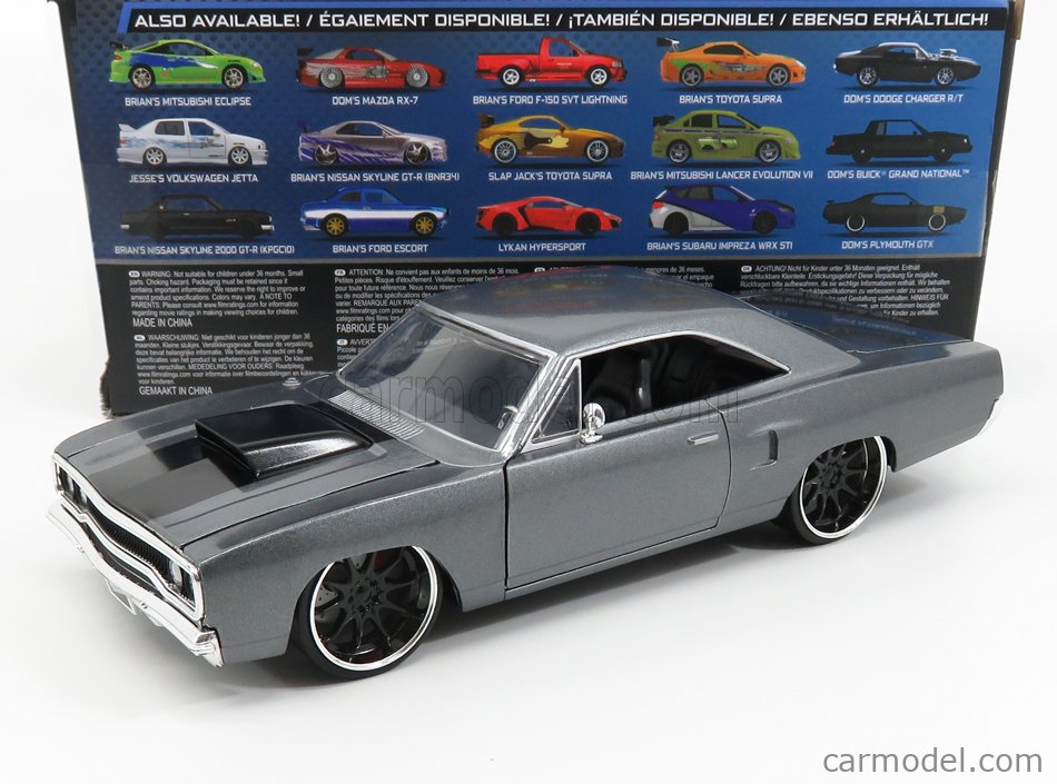 Jada Toys Fast & Furious Doms Plymouth Road Runner Gunmetal Gray #3074 –  Mad4Metal's www.