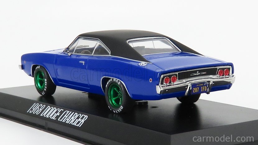 Miniature Dodge Charger 1968 – Christine Movie – Greenlight – échelle 1:43 – Collection, Métal, Bleu/noir