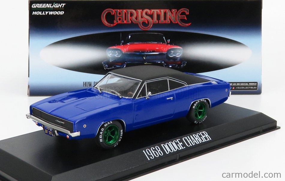 Miniature Dodge Charger 1968 – Christine Movie – Greenlight – échelle 1:43 – Collection, Métal, Bleu/noir