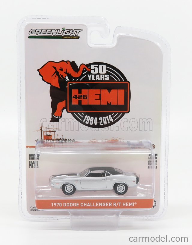 1970 Dodge Challenger R/T HEMI silver échelle 1:64 Greenlight 28000B 