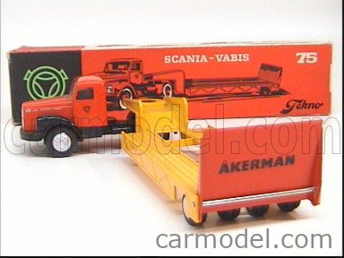 TEKNO 861-3 Scale 1/43 | SCANIA VABIS 75 TRUCK 1962 RED YELLOW