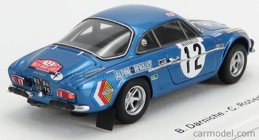 Details about   Renault A110 #12 Rally Montecarlo 1971 B.Darniche C.Roberter SPARK 1:43 S6106 Mo 