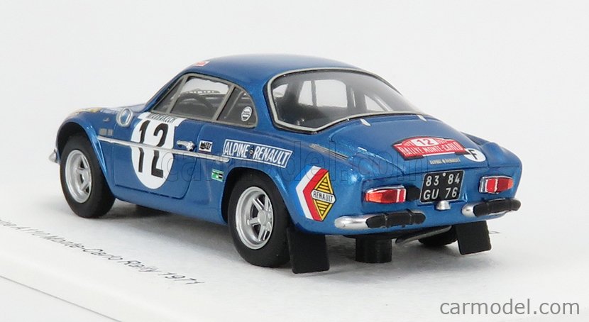 Details about   Renault A110 #12 Rally Montecarlo 1971 B.Darniche C.Roberter SPARK 1:43 S6106 Mo 