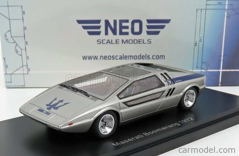 NEO SCALE MODELS NEO44581 Scale 1/43 | MASERATI BOOMERANG CONCEPT CAR 1972  SILVER BLUE