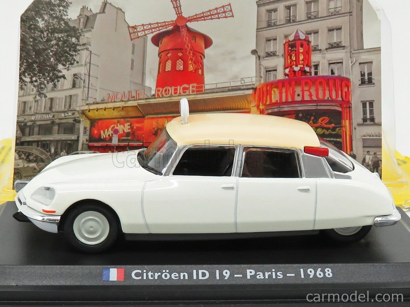 TOP Editions Atlas France Citroen ID 19 Taxi Paris 1968 weiß in 1:43 