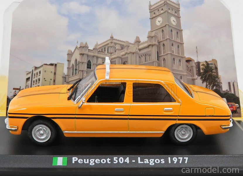Leo modèle 1:43 Peugeot 504 Lagos Taxi Nigeria Taxi 1977 Die-Cast Model Voiture 