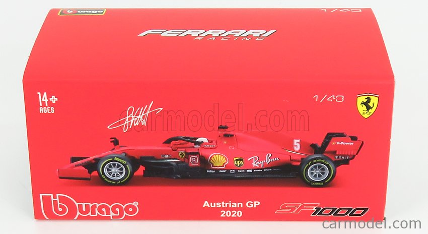 Ferrari F1 Sf1000 #5 Austrian Gp 2020 Sebastian Vettel BURAGO 1:43 BU36819V MMC 