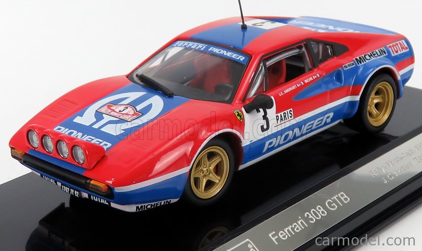 Details about   1/43 Bburago Ferrari 308 GTB Monte Carlo Rally 1982 Racing #3 Model Blue 36304 
