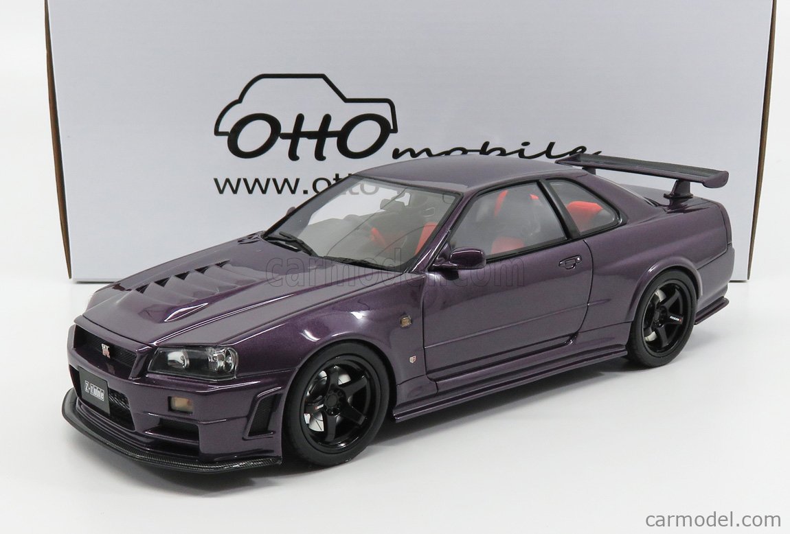 Otto Mobile Ot1 Scale 1 18 Nissan Skyline Gt R Nismo Z Tune R34 1998 Black Wheels Midnight Purple