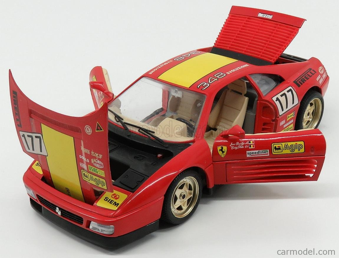 Modèle Réduit BURAGO 1/18 FERRARI 348TB EVOLUZIONE 1991 - Rouge - Occasion Collector - Réf. 3029