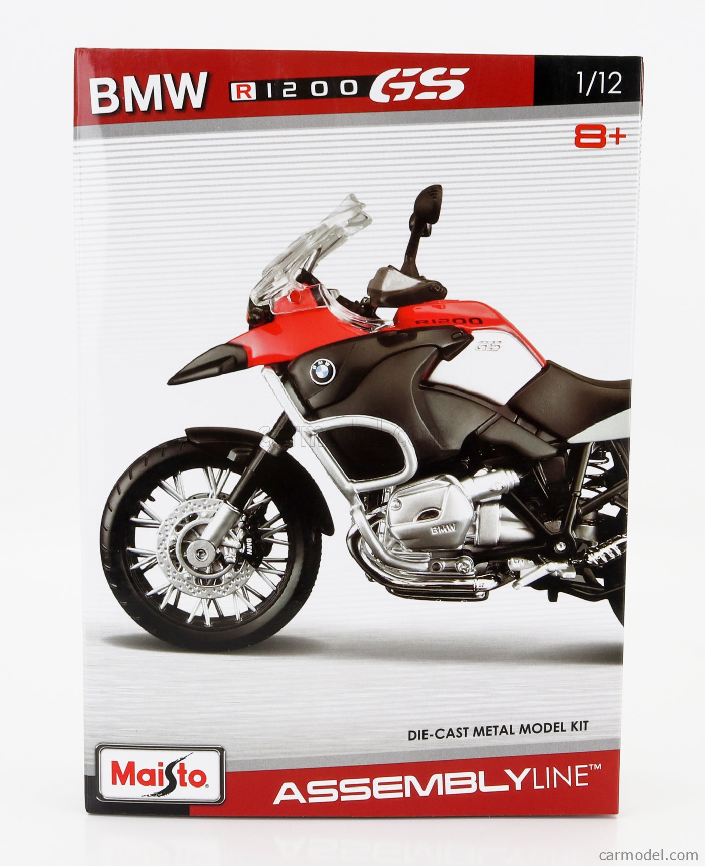 Scale 1:12 Die-cast Motorcycle Model/Compatible with BMW R 1200 GS/Static  Alloy Model Motorcycle Simulation Motorcycle Model (Color Red) 