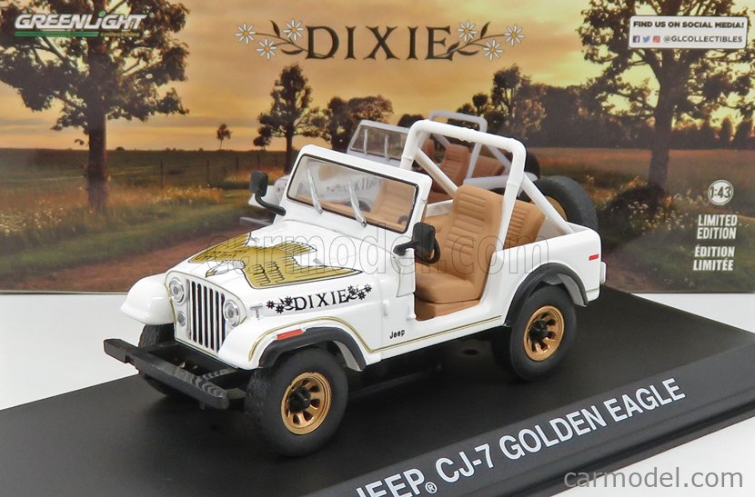 1/43 Greenlight Daisy Dukes 1979 Golden Eagle Jeep CJ-7 "Dixie" Dukes of Hazzard 