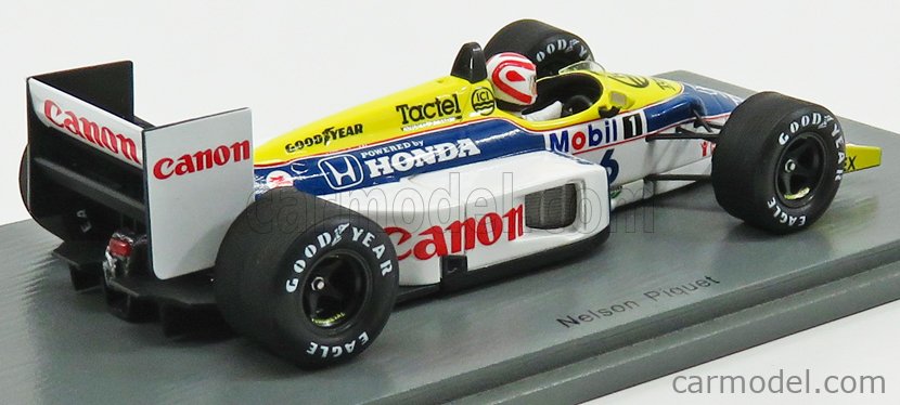 Williams fw11 HONDA f1 Canon Vincitore GP Brasile 1986 Nelson Piquet Spark 1:43 