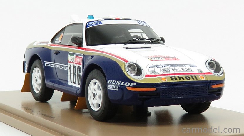 Diecast model cars Porsche 959 1/43 Spark No.186 Rothmans Rallye Paris Dakar 1985 avec Decals R.Metge/D.Lemoine