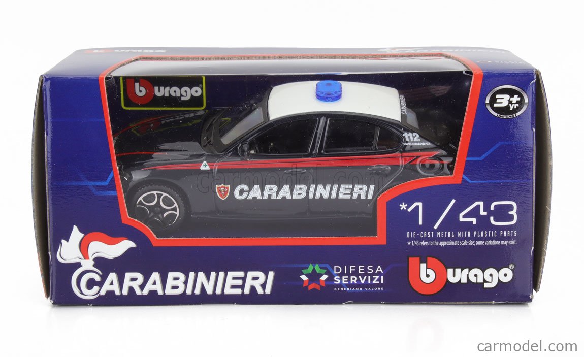 Mebetoys A-3 Alfa Romeo Giulia TI Carabinieri police car dark blue made Italy