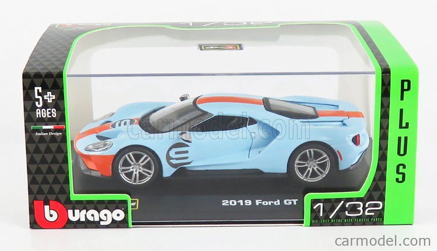 Ford GT 2019 Pale blue & Orange 1:32 Scale Diecast  burago New in Box 