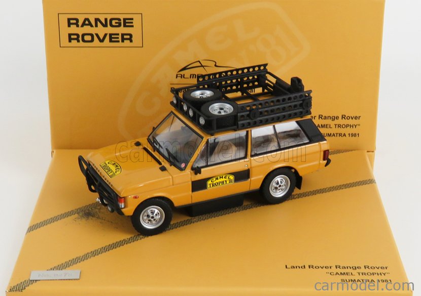 ALMOST-REAL ALM410107 Scale 1/43  LAND ROVER RANGE ROVER N 0 RALLY CAMEL TROPHY SUMATRA 1981 YELLOW