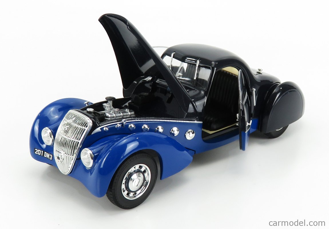 Norev 1/18 Peugeot 302 Darl'Mat Bleue - Modèle De Collection Sur Socle