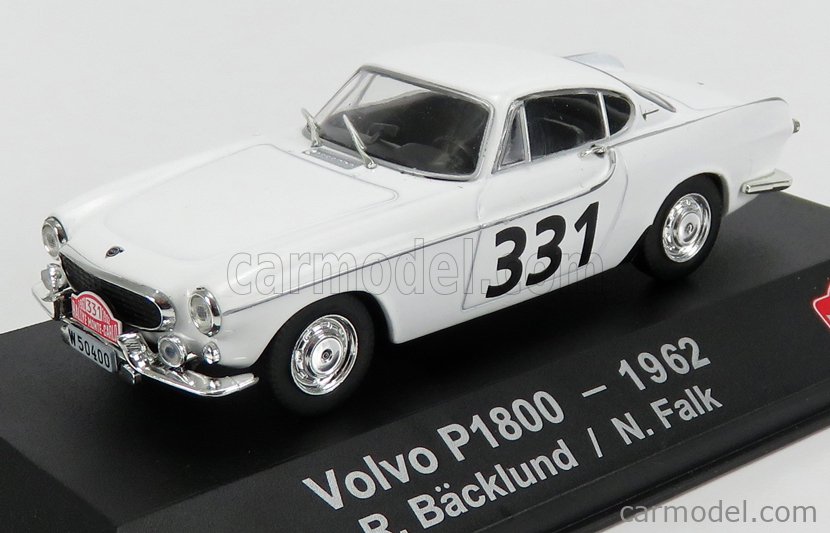 white 1/43 wonderful ATLAS-modelcar VOLVO P1800 #331 RALLY MONTE CARLO 1962