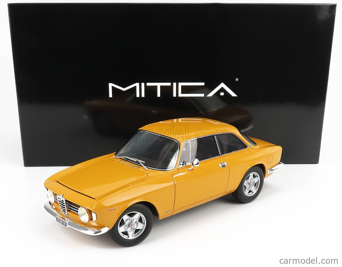 MITICA MITICA100011 Scale 1/18 | ALFA ROMEO GIULIA SPRINT GT 1600 VELOCE - CAMPAGNOLO  WHEELS 1965 GIALLO OCHRE