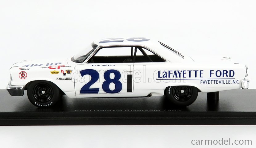 【再再販！】■スパークモデル 1/43 1963 フォードギャラクシー #0 D.ガーニー デイトナ500 NASCAR レーシングカー