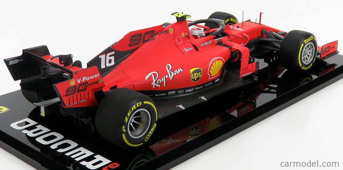 FERRARI - F1 SF90 TEAM SCUDERIA FERRARI MISSION WINNOW N 16 WINNER BELGIUM  GP 2019 FIRST F1 VICTORY C.LECLERC - SPECIAL BASE PLATE - CON VETRINA - ...