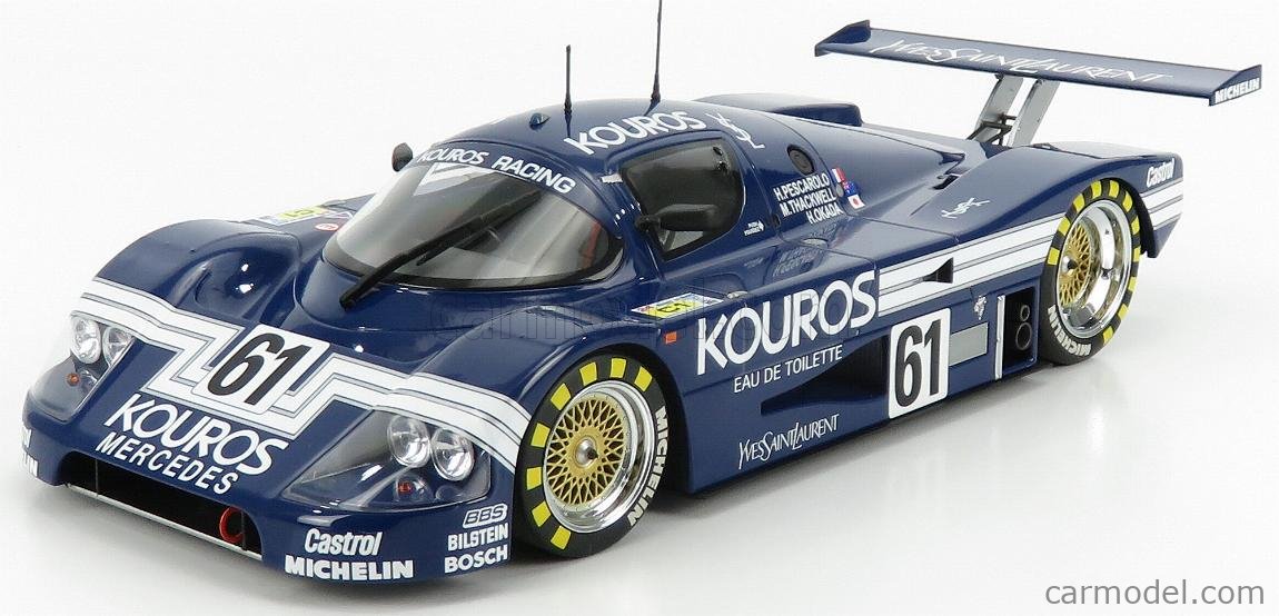 MINICHAMPS 155873561 Scale 1/18 | SAUBER C9 MERCEDES M117 5.0L TURBO V8  TEAM KOUROS RACING N 61 24h LE MANS 1987 M.THACKWELL - H.PESCAROLO -  H.OKADA BLUE WHITE