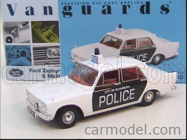 New Vanguards VA04603 Ford Zephyr 6 Mk111 Plymouth City Police in 1:43 scale.