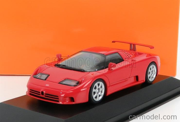 Voiture miniature diorama garage Bugatti EB 110 rouge 1/43 minichamps - Collection